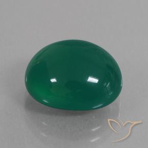 Agata Verde medio naturale da 6.90 ct, Ovale, Traslucido
