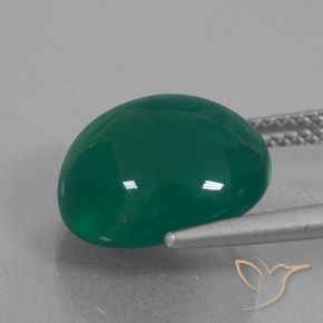 Agata Verde medio naturale da 6.90 ct, Ovale, Traslucido