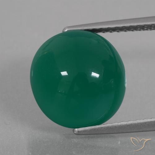 6.52ct Naturale Verde medio Agata, Ovale, Traslucido