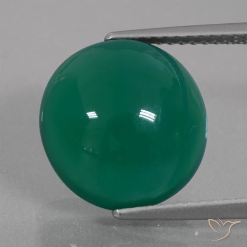 7.60ct Naturale Verde medio Agata, Ovale, Traslucido