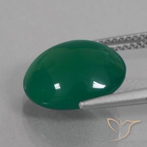 Agata Verde naturale da 5.73 ct, Ovale, Traslucido