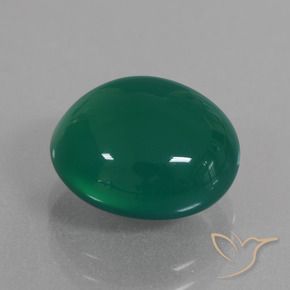 Agata Verde foresta naturale da 6.78 ct, Ovale, Traslucido
