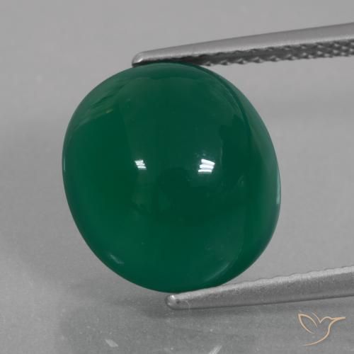 Agata Verde naturale da 6.61 ct, Taglio ovale, Traslucido