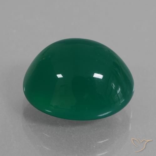 Agata Verde naturale da 6.61 ct, Taglio ovale, Traslucido