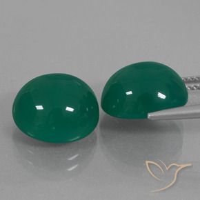 Gemme di Agata Verde medio naturale da 12.97 ct, Ovale, Traslucido