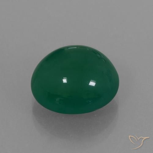 Agata Verde giallastro naturale da 6.28 ct, Ovale, Traslucido