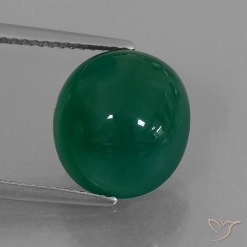7.21ct Naturale Verde medio Agata, Ovale, Traslucido