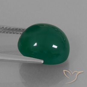 Agata Verde medio naturale da 7.21 ct, Ovale, Traslucido
