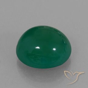 Agata Verde giallastro naturale da 7.38 ct, Ovale, Traslucido
