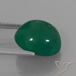 Agata Verde giallastro naturale da 7.38 ct, Ovale, Traslucido