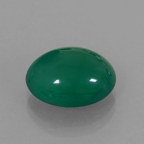 Agata naturale verde da 5,74 ct, taglio ovale, traslucido
