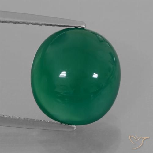 7.06ct Naturale Verde foresta Agata, Ovale, Traslucido