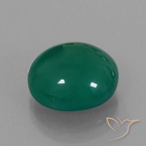 Agata Verde foresta naturale da 7.06 ct, Ovale, Traslucido