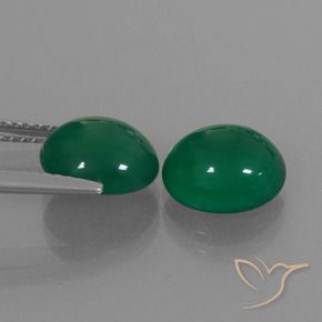 Gemme di Agata Verde medio naturale da 5.23 ct, Taglio ovale, Traslucido