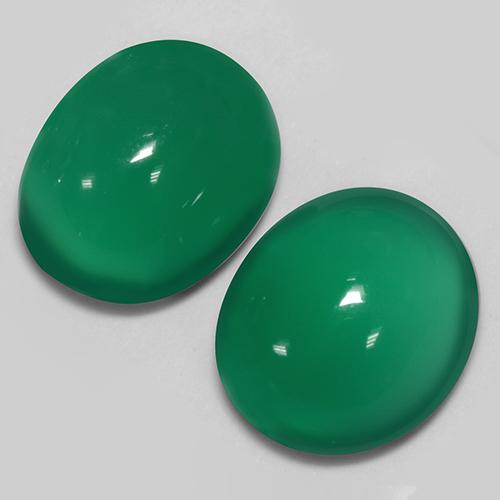 Gemme di Agata Verde medio naturale da 5.81 ct, Taglio ovale, Traslucido