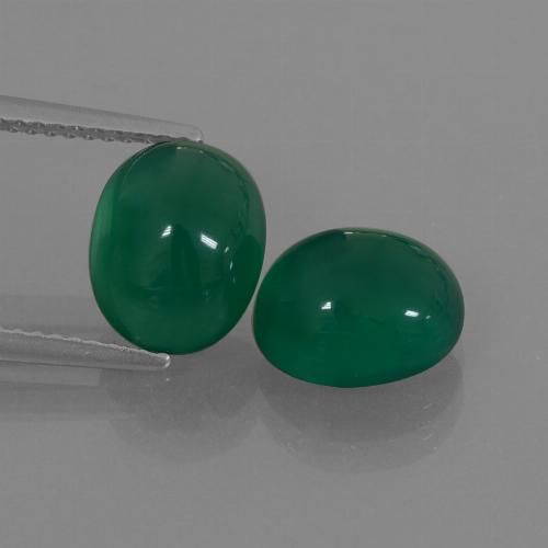 Gemme di Agata Verde medio naturale da 5.56 ct, Taglio ovale, Traslucido