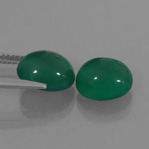 Gemme di Agata Verde medio naturale da 5.56 ct, Taglio ovale, Traslucido