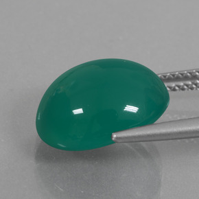 Agata naturale verde da 7,10 ct, taglio ovale, traslucido