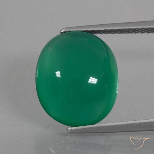 7.77ct Naturale Verde medio Agata, Ovale, Traslucido