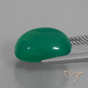 Agata Verde medio naturale da 7.77 ct, Ovale, Traslucido