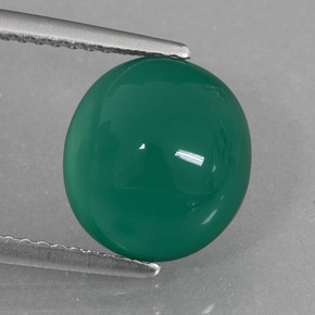 Agata naturale verde da 4,11 ct, taglio ovale, traslucido