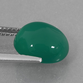Agata naturale verde da 4,11 ct, taglio ovale, traslucido