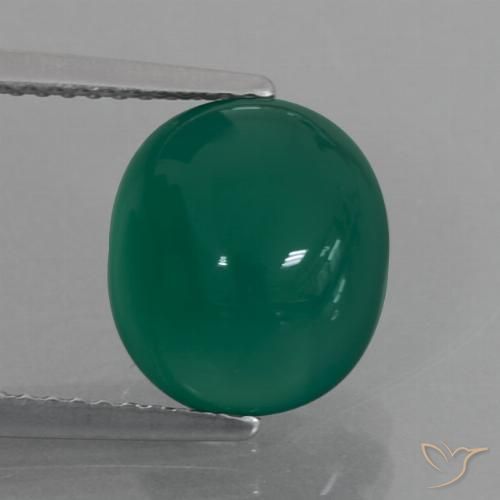 4.14ct Naturale Verde medio Agata, Ovale, Traslucido