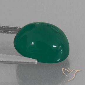 Agata Verde medio naturale da 4.14 ct, Ovale, Traslucido