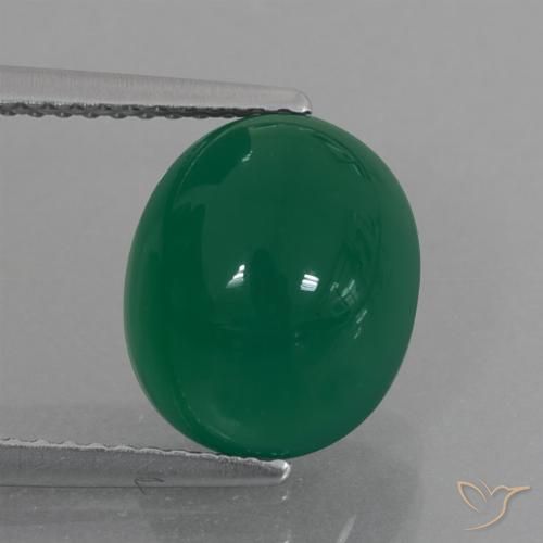 4.71ct Naturale Verde medio Agata, Ovale, Traslucido