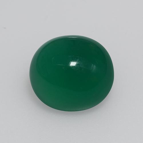 Agata naturale verde da 3,81 ct, taglio ovale, traslucido