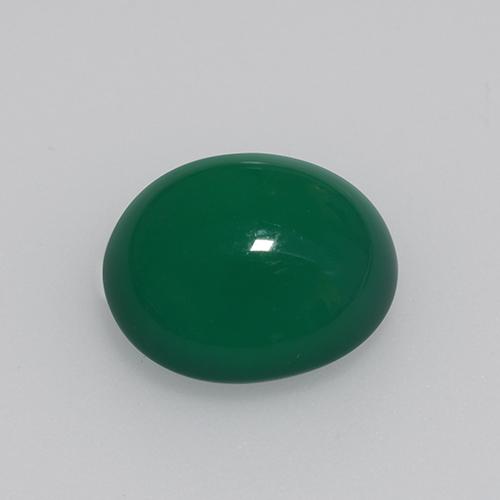 Agata naturale verde da 3,81 ct, taglio ovale, traslucido