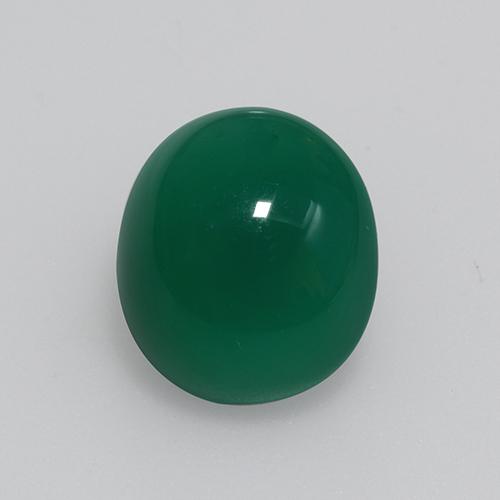 Agata naturale verde da 3,81 ct, taglio ovale, traslucido