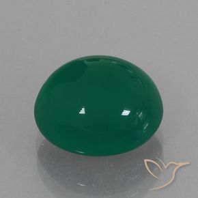 Agata Verde foresta naturale da 4.34 ct, Ovale, Traslucido