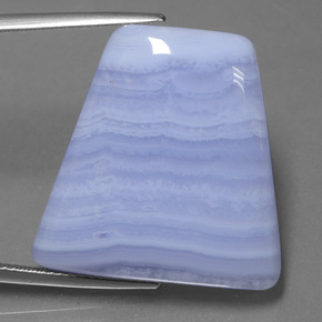 Agata naturale blu da 36,34 ct, forma fantasia, traslucido