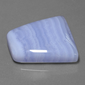 Agata naturale blu da 36,34 ct, forma fantasia, traslucido