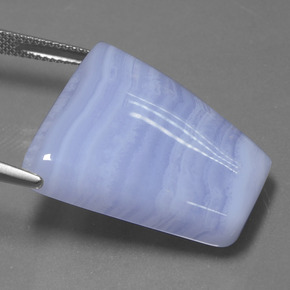 Agata naturale blu da 36,34 ct, forma fantasia, traslucido