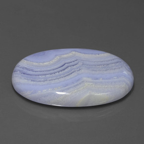 Agata naturale blu da 57,92 ct, taglio ovale, opaco