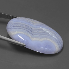 Agata naturale blu da 57,92 ct, taglio ovale, opaco
