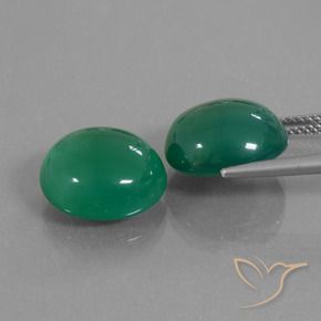 Gemme di Agata Verde caldo naturale da 14.46 ct, Ovale, Traslucido