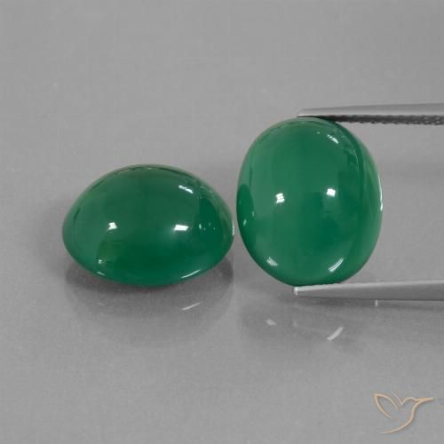 Agata naturale verde da 13,04 ct, taglio ovale, traslucido