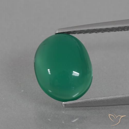 2.11ct Naturale Verde medio Agata, Ovale, Traslucido