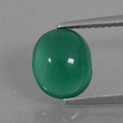 Agata Verde foresta naturale da 2.08 ct, Taglio ovale, Traslucido