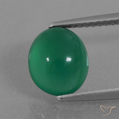 2.63ct Naturale Verde caldo Agata, Ovale, Traslucido