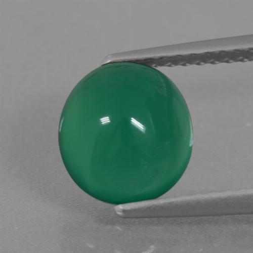 Agata naturale verde da 2,49 ct, taglio ovale, traslucido
