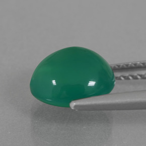 Agata naturale verde da 2,49 ct, taglio ovale, traslucido
