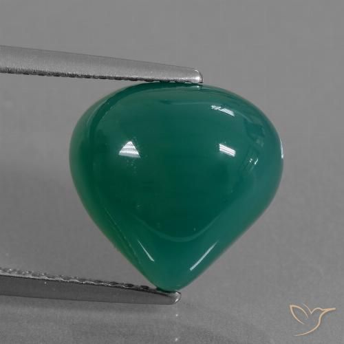 6.12ct Naturale Verde freddo Agata, Forma a pera, Traslucido