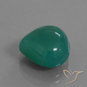 Agata Verde freddo naturale da 6.12 ct, Forma a pera, Traslucido