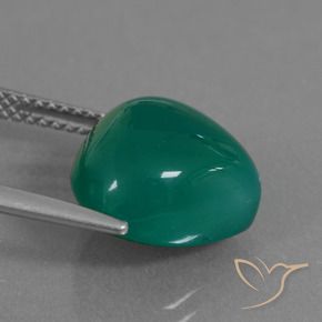 Agata Verde freddo naturale da 6.12 ct, Forma a pera, Traslucido