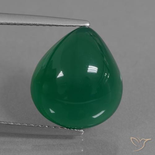 7.10ct Naturale Verde giallastro Agata, Forma a pera, Traslucido