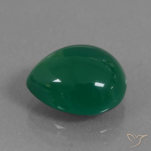 Agata Verde giallastro naturale da 7.10 ct, Forma a pera, Traslucido